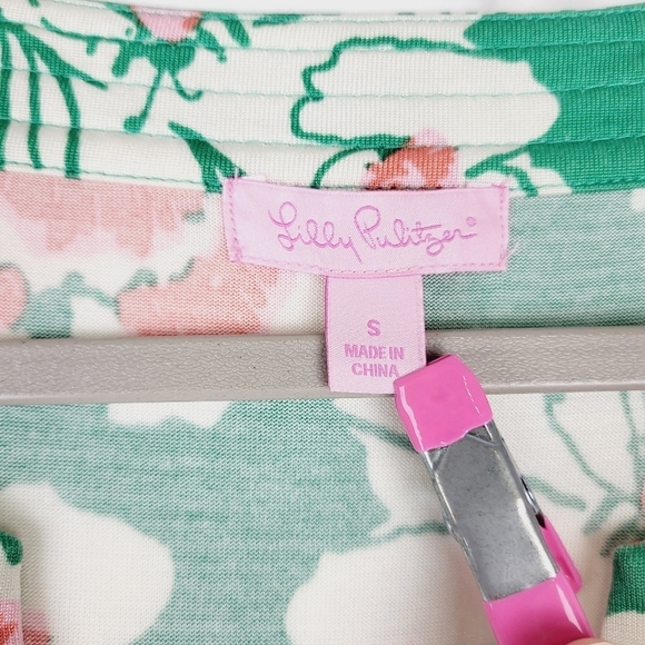 Lilly Pulitzer Twyla Take It Higher Silk Midi Dress Floral Green Pink Size Small - Picture 2 of 11